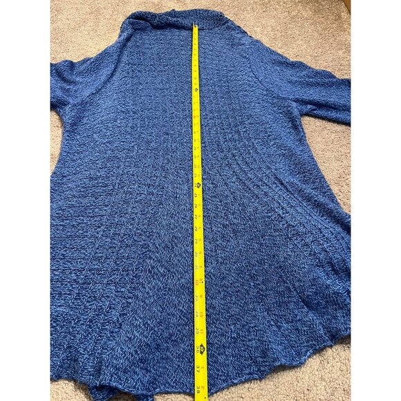 Kim Rogers Womens Open Front Knit Cardigan Sweater Blue 3X Lightweight Cozy - Picture 5 of 7